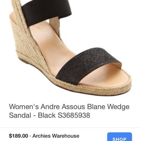 Andre Assous wedge sandals. Gold - Picture 4 of 4